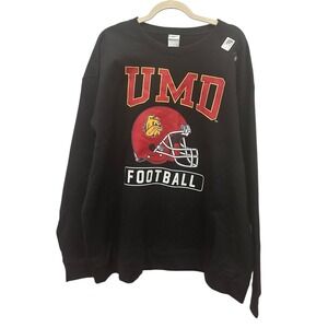 UMD Bulldogs Football Helmet Sweatshirt‎ Black Minnesota Duluth XXL NEW